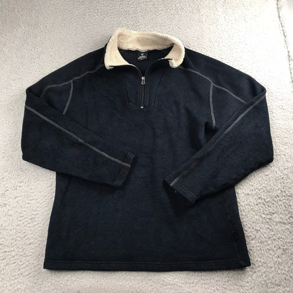 Kuhl Europa 1/4 Zip Pullover Mens XL Blue Alfpaca Fleece Sherpa Collar Sweater
